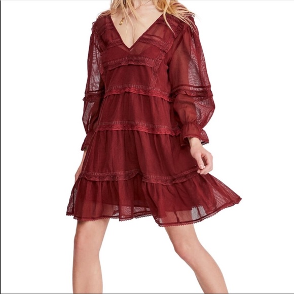 ruffle trim mini dress